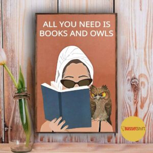 All you need is books and owls vintage poster 3