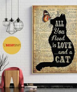 All you need is love and a cat poster canvas 1