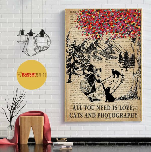 All you need is love cats and photography poster