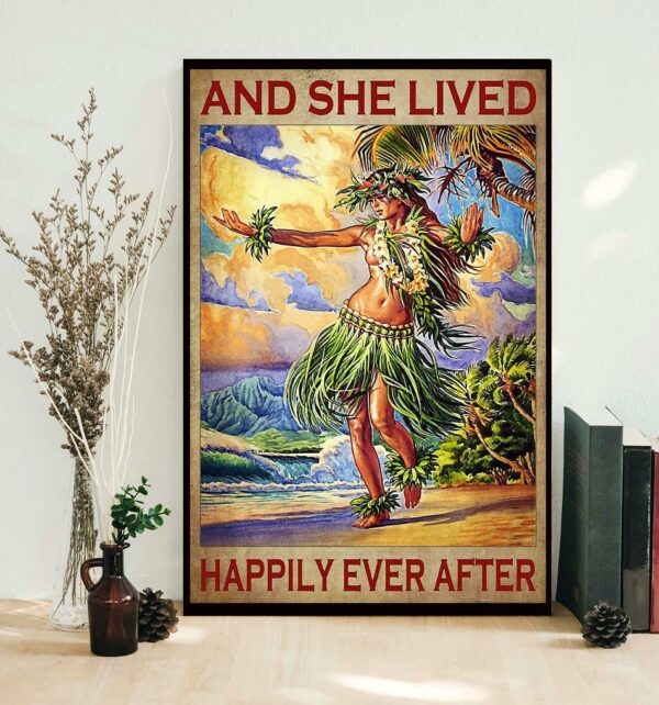 Aloha dancing girl and she lived happily ever after poster