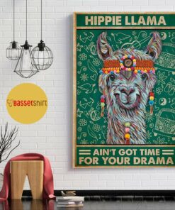 Alpaca hippie llama aint got time for your drama poster canvas 1