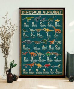 Alphabet Dinosaur vintage retro poster 1