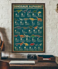 Alphabet Dinosaur vintage retro poster 3