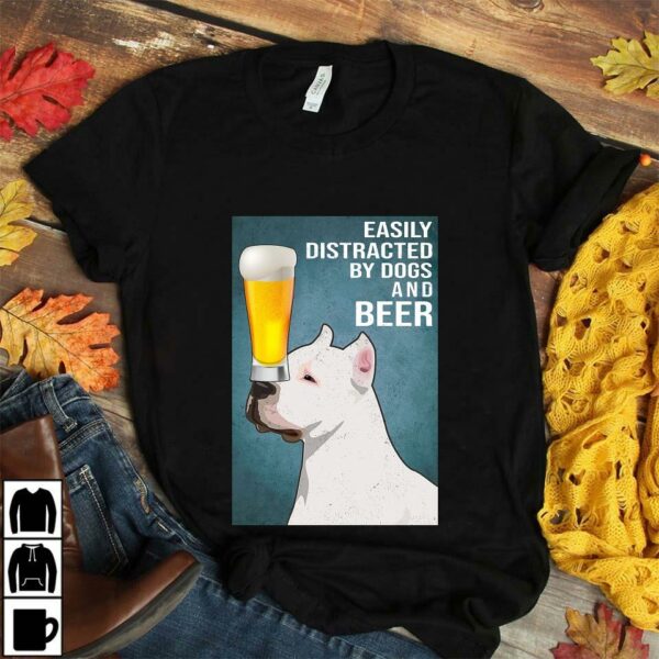 American Pit Bull Terrier easily to distracted by dogs and beer poster