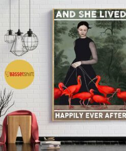 And she lived happily ever flamingo vintage poster 1