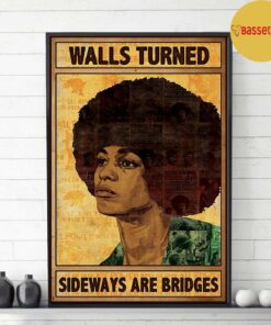 Angela Davis print canvas walls turned sideways are bridges 3