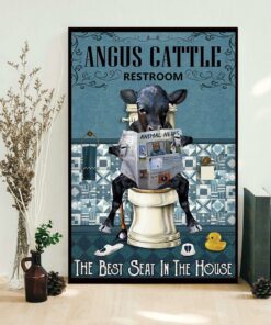 Angus cattle restroom the best seat in the house canvas 1