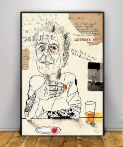 Anthony Bourdain drinking wine poster canvas 1 Anthony Bourdain drinking wine poster canvas 2
