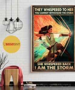 Archery girl she whispered back I am the storm vintage canvas 1