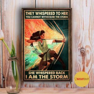 Archery girl she whispered back I am the storm vintage canvas 3