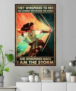 Archery girl she whispered back I am the storm vintage canvas 4