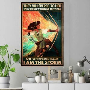 Archery girl she whispered back I am the storm vintage canvas 4