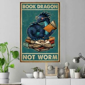 Art Book Dragon not worm wall canvas 5