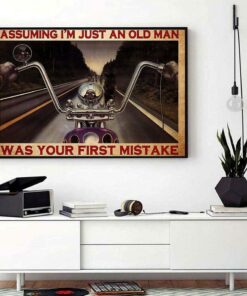 Assuming Im just an old biker was your first mistake horizontal canvas 1