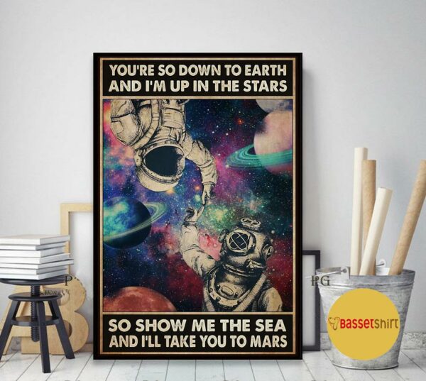 Astronaut you’re so down to earth I’m up in the stars poster