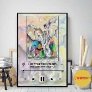 Autism Elephant I see your colors and that’s why I love you poster canvas