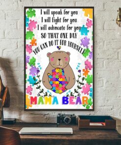 Autism Mama Bear vertical poster 1