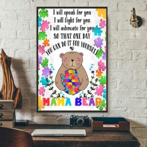 Autism Mama Bear vertical poster 1