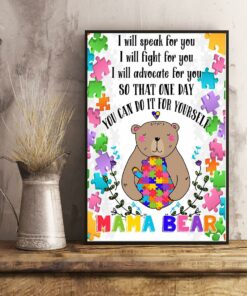 Autism Mama Bear vertical poster 1 Autism Mama Bear vertical poster 2