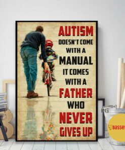 Autism comes with a father poster canvas 1 Autism comes with a father poster canvas 2