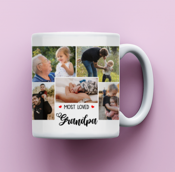 Best Gift For Grandpa, Photos Mug, Grandpa Coffee Mug, Grandpa Christmas Gift, Most Loved Grandpa Mug