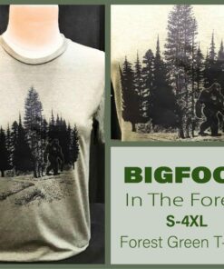 Bigfoot In Forest Short Sleeve Unisex T Shirt 2