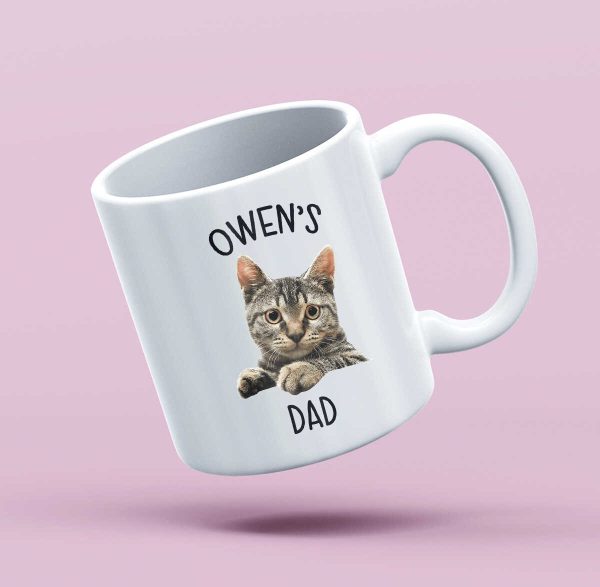 Cat Face Mug, Cat Photo Mug, Custom Pet Mug, Personalized Cat Mug, Cat Mom Mug, Cat Dad Mug