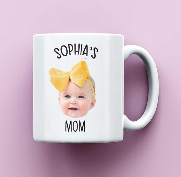 Custom Baby Photo Mug, New Mom Birthday Gift, Mug For New Mom, Personalized Baby Face Mug, Mug Gift For Mom