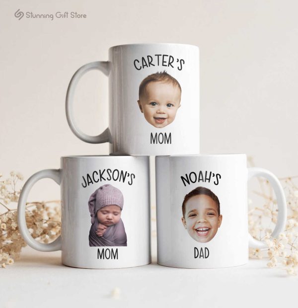 Custom Baby Photo Mug, New Mom Birthday Gift, Mug For New Mom, Personalized Baby Face Mug, Mug Gift For Mom