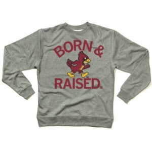 Cyclones Born & Raised Vintage Grey Crew Sweatshirt