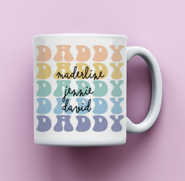 Daddy Mug, Fathers Day Mug, Daddy Present, Kids Names On Coffee Cup, Fathers Day Cup