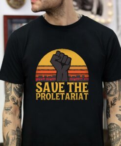 Fighting save the proletariat sunset t shirt 1