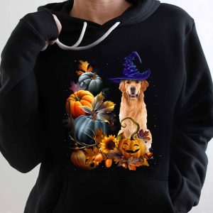 Golden Retriever Hat Pumpkin Halloween Hoodie