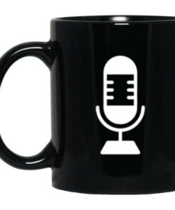 Minimalist Podcaster Microphone Black Mug 2