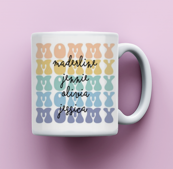 Mommy Mug, Mothers Day Mug, Mommy Present, Kids Names On Coffee Cup, Mothers Day Cup