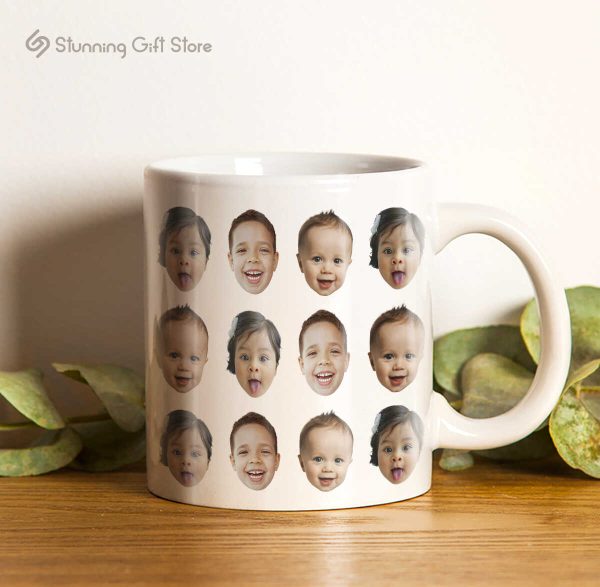 Multiface Mug, Personalized Photo Mug, Mom Mug, Dad Mug, Grandpa Mug, Grandma Mug