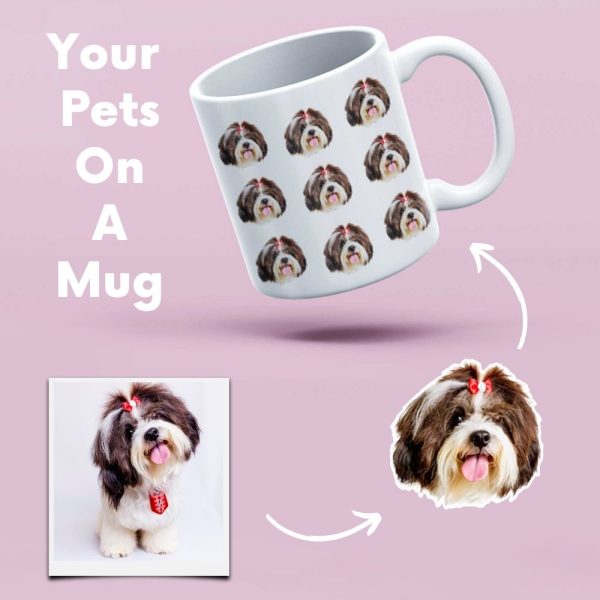 Multiface Pets Mug, Custom Dog Mug, Photo Mug, Dog Mom Mug, Dog Dad Mug, Coffee Mug