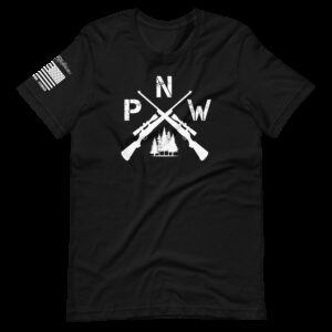 Pacific Northwest Crossed Gun – Short sleeve unisex T-shirt