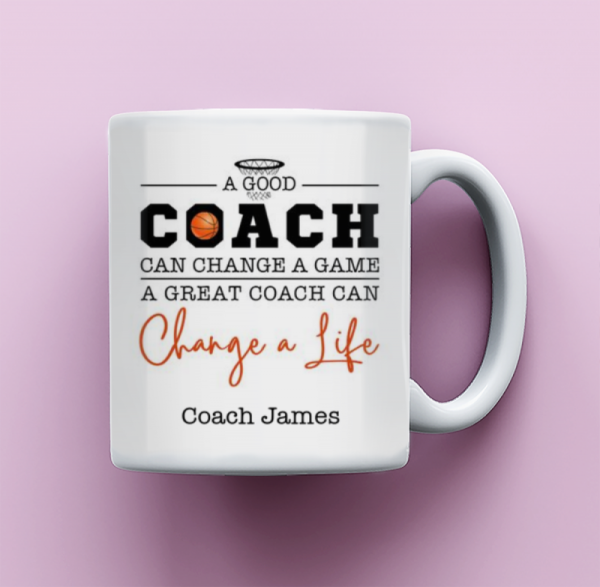 Personalized Name Basketball Coach Mug, Basketball Coach Appreciation Gift, Basketball Coach Retirement Gift, Gift For Basketball Coach