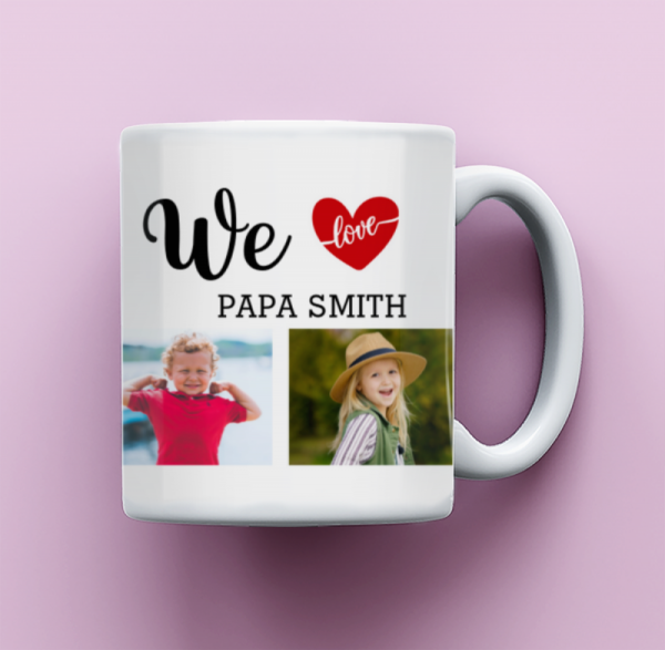 Photo Mug For Papa, Personalized Gift For Papa, Grandparent Birthday Gift From Grandkids