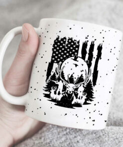 US Deer Hunting Mug Deer Cup Mountain Deer Trees Deer Mountain Coffee Cup 1