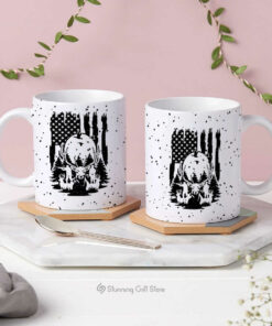 US Deer Hunting Mug, Deer Cup, Mountain Deer Trees, Deer Mountain Coffee Cup 2 US Deer Hunting Mug Deer Cup Mountain Deer Trees Deer Mountain Coffee Cup 3