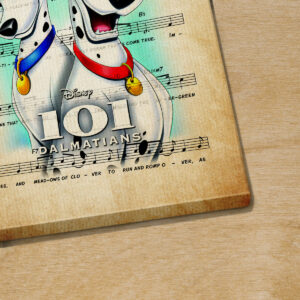 101 Dalmatians Pongo and Perdita over Dalmatian Plantation Sheet Music Poster Canvas 3