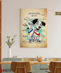 101 Dalmatians Pongo and Perdita over Dalmatian Plantation Sheet Music Poster Canvas 3 101 Dalmatians Pongo and Perdita over Dalmatian Plantation Sheet Music Poster Canvas 4