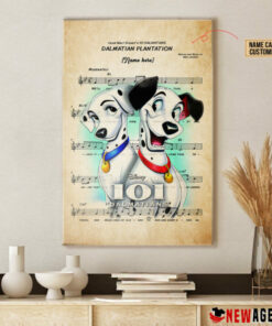 101 Dalmatians Pongo and Perdita over Dalmatian Plantation Sheet Music Poster Canvas 4 101 Dalmatians Pongo and Perdita over Dalmatian Plantation Sheet Music Poster Canvas 5