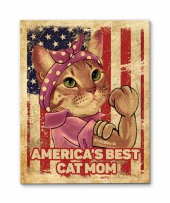America Best Cat Mom Canvas Poster 1