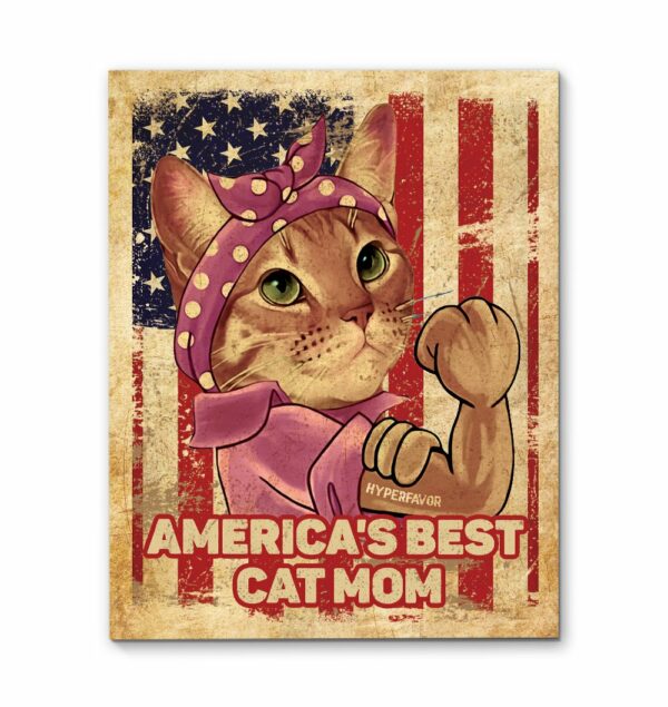 America Best Cat Mom Canvas, Poster