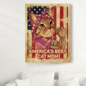 America Best Cat Mom Canvas Poster 3