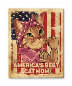 America Best Cat Mom Canvas Poster 4