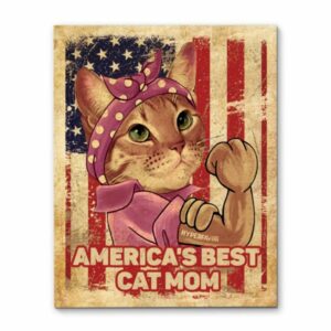 America Best Cat Mom Canvas Poster 4